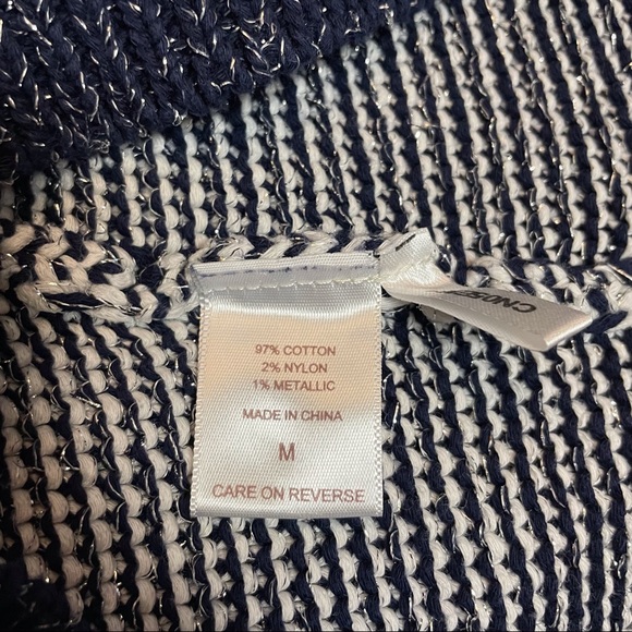 EVA MENDES Sweatshirt Hoodie Size M (runs small) Blue Silver Knit - Picture 7 of 8